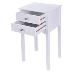 Costway 2 PCS Side Table End Accent Table Night Stand W/ 2 Drawers White -Costway GUEST 899bfa51 a848 4618 b0ae 00602d8eeb59