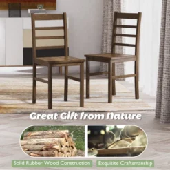 Costway Dining Chair Set Of 4 Modern Kitchen Wood Chairs W/ Solid Rubber Wood Structure -Costway GUEST 89e50643 853f 4f9a 86cf a9efb5c2b79b