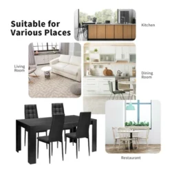 Costway 9pcs Dining Set Wood Table And 8 Fabric Chairs Home Kitchen Modern -Costway GUEST 89efe2c0 8c3a 4509 b94e 0ef1faf7882d