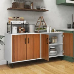 Costway Buffet Server Sideboard Kitchen Storage Cabinet Cupboard With Shelves & 4 Doors 14 Costway Buffet Server Sideboard Kitchen Storage Cabinet Cupboard With Shelves & 4 Doors -Costway GUEST 8a0772fa 7be8 44eb 9117 04663546f002