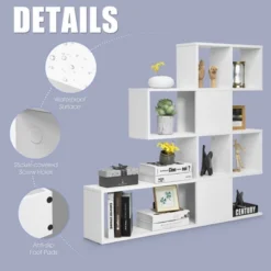 Costway 5-Tier Bookshelf Corner Ladder Bookcase Display Storage Rack White 19 Costway 5-Tier Bookshelf Corner Ladder Bookcase Display Storage Rack White -Costway GUEST 8a61c51e 3942 44b7 ab1c 427bd70fcc40