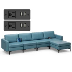 Costway Modular L-shaped Sectional Sofa W/ Reversible Chaise & 4 USB Ports 22 Costway Modular L-shaped Sectional Sofa W/ Reversible Chaise & 4 USB Ports -Costway GUEST 8a994d09 0029 4ef5 928e 8f0bcd80773d