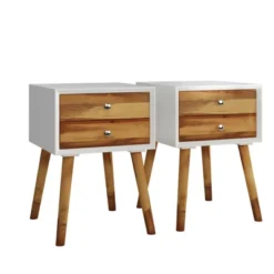 Costway 2PCS Wooden Nightstand Mid-Century End Side Table W/2 Storage Drawers 25 Costway 2PCS Wooden Nightstand Mid-Century End Side Table W/2 Storage Drawers -Costway GUEST 8b216ce5 edf3 4832 a7cf 6734d4dd3557