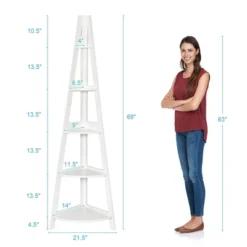 Costway 5 Tier Corner Ladder Shelf Floor Stand Shelves Bookshelf Display Bookcase -Costway GUEST 8b689923 f372 4a75 8dc5 eb7cac409780