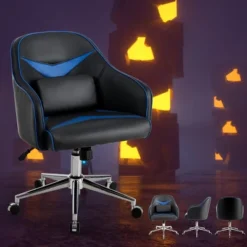 Costway Office Chair Swivel Adjustable Height W/ Massage Lumbar Support Blue -Costway GUEST 8b6cd160 2b59 4bc1 9237 89102d4ef201