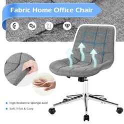 Costway Mid Back Armless Office Chair Adjustable Swivel Fabric Task Desk Chair -Costway GUEST 8bd985f3 5ef3 4385 b567 88d9ced30d08
