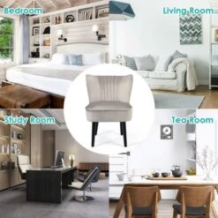 Costway Set Of 2 Armless Accent Chair Upholstered Leisure Chair Single Sofa TurquoiseStone Grey Dark Grey -Costway GUEST 8c2bcde3 73e7 403e bf8a 648e37337d06