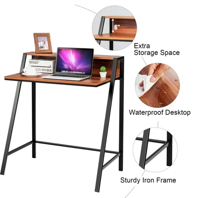 Costway 2 Tier Computer Desk PC Laptop Table Study Writing Home Office Workstation 11 Costway 2 Tier Computer Desk PC Laptop Table Study Writing Home Office Workstation - Image 9