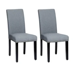 Costway Set Of 2 Fabric Dining Chairs Upholstered With Nailhead Trim -Costway GUEST 8d0601d3 61ba 400b a6a7 01312a02d344