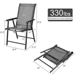 Costway Set Of 4 Outdoor Patio Folding Chairs Camping Deck Garden Pool Beach W/Armrest -Costway GUEST 8d550329 7fbc 485b a8c6 e5c8b4298836