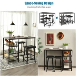 Costway 3 Piece Counter Height Dining Bar Table Set W/2 Stools&3 Storage Shelves 17 Costway 3 Piece Counter Height Dining Bar Table Set W/2 Stools&3 Storage Shelves -Costway GUEST 8d80cc65 9a76 4747 a3d8 7f9413005dd2