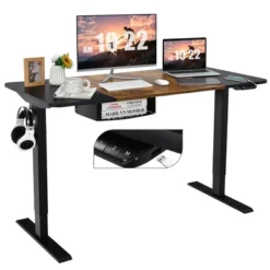 55''x28'' Electric Standing Desk Height Adjustable Sit Stand Desk W/USB Port BrownBlack -Costway GUEST 8d91ae06 520a 45c6 a364 b0cc9d5e6a73