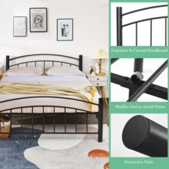 Costway Twin/Full/Queen Size Metal Bed Frame Platform Mattress Foundation With Headboard Footboard 20 Costway Twin/Full/Queen Size Metal Bed Frame Platform Mattress Foundation With Headboard Footboard -Costway GUEST 8d93bb1c 82ce 47c8 8c56 2537c0c8e953