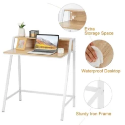 Costway 2 Tier Computer Desk PC Laptop Table Study Writing Home Office Natural -Costway GUEST 8db50e94 57d0 432e 9cf8 d9394e62f283