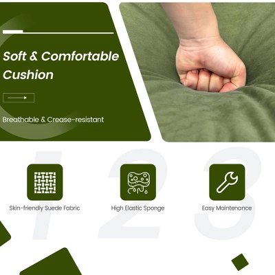 Costway Modern Modular 3-Seat Sofa Couch W/ Side Storage Pocket & Metal Legs Army Green 8 Costway Modern Modular 3-Seat Sofa Couch W/ Side Storage Pocket & Metal Legs Army Green - Image 6