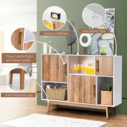 Costway Sideboard Storage Cabinet W/Storage Compartments Buffet TV Stand Coffee -Costway GUEST 8dc58283 a7e1 4760 9bc5 1ac1ec4f40ca