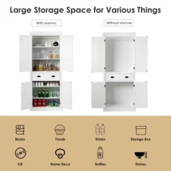 Bestcomfort Kitchen Cabinet Pantry Cupboard Freestanding W/Shelves White -Costway GUEST 8e19e57d a37d 4113 977a 222aa3c2fea9