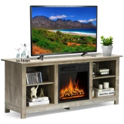 Costway 58'' 2-Tier Fireplace TV Stand W/18'' 1500W Electric Fireplace 65'' -Costway GUEST 8e9500de 5edf 43d1 ad6a d977b791bf41