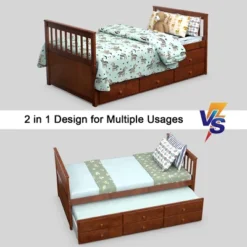 Costway Twin Captain's Bed Bunk Bed Alternative W/ Trundle & Drawers For Kids WalnutEspressoWhite -Costway GUEST 8ec66089 bf3f 44c8 8ddc 74c7756a9377