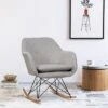 Costway Rocking Chair Fabric Rocker Upholstered Single Sofa Chair Accent Armchair Grey -Costway GUEST 8ed70b07 d2f9 429e a361 bcdebe5f0357