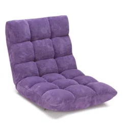 Costway Adjustable 14-Position Floor Chair Folding Gaming Sofa Chair Cushioned Purple -Costway GUEST 8f14c961 2a4d 49e3 8346 65669b06714c