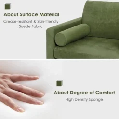 Costway Modern Loveseat 2-Seat Sofa Couch W/ 2 Bolsters & Side Storage Pocket Army Green 18 Costway Modern Loveseat 2-Seat Sofa Couch W/ 2 Bolsters & Side Storage Pocket Army Green -Costway GUEST 8f45d008 cb80 4f33 b361 de37c5f91641