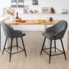Costway Set Of 2 Velvet Bar Stools Swivel Counter Height Dining Chair With Metal Legs Gray -Costway GUEST 8f5086cd 3c67 4805 a0b7 cfee32dd45a4
