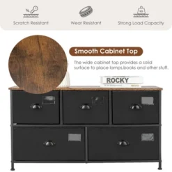 Costway 5-Drawer Dresser Storage Organizer Chest Fabric Drawer W/Labels Black 16 Costway 5-Drawer Dresser Storage Organizer Chest Fabric Drawer W/Labels Black -Costway GUEST 8f66d352 c47d 4e8e 9e43 80a15ed5c067