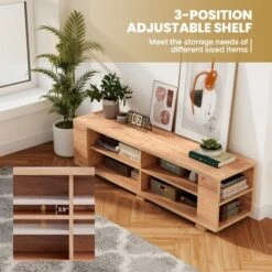 Costway 59'' Wood TV Stand Console Storage Entertainment Media Center With Shelf Natural -Costway GUEST 90063794 96ae 4ce2 92ca d5d6f9dfd1eb