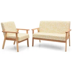 Costway Modern Living Room Sofa Set W/ Loveseat Sofa Couch & Accent Armchair -Costway GUEST 9022341b 09c7 4bd5 81e8 d3d8d5be198a