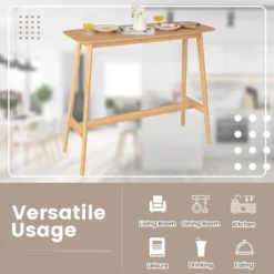 Costway Bamboo Bar Table 48'' High Top Console Dining Pub Table For Narrow Space Natural -Costway GUEST 905ef586 7fa4 4946 b327 2ba73e912e6d