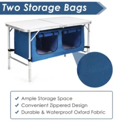 Costway Adjustable Camping Table Aluminum W/ Storage Organizer Grey/Dark Blue 19 Costway Adjustable Camping Table Aluminum W/ Storage Organizer Grey/Dark Blue -Costway GUEST 908f3a5f 6538 445b b627 54f9e3d57e05