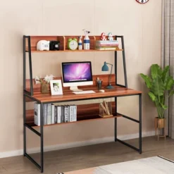 Costway 47'' Computer Desk W/ 3 Storage Cubes & Open Bookcase Home Office -Costway GUEST 909db738 3cc9 40ce 8221 55d7f14a6df0