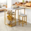 Costway 3PCS Bar Table Set Kitchen Counter Height Table 2 Stools Space Saving With Storage -Costway GUEST 90d0daac 8c8d 44f6 a356 3cf87bd1da3b