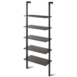 Costway 5-Tier Ladder Shelf Wood Wall Mounted Bookshelf W/Metal Frame Display Shelf -Costway GUEST 90d62d8c c9a9 45e1 9bb3 e657ec771654