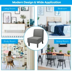 Costway Accent Chair Armless Fabric Sofa Living Room Furniture Gray 13 Costway Accent Chair Armless Fabric Sofa Living Room Furniture Gray -Costway GUEST 90dd240b c07e 4315 a48e 2500d56c1262