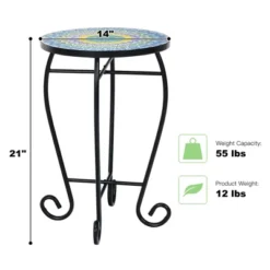 Costway Mosaic Side Table Accent Table Round Balcony Bistro End Table OrangeBlueNavy -Costway GUEST 90e93892 4259 49ee 94c4 ff0fe07e4260