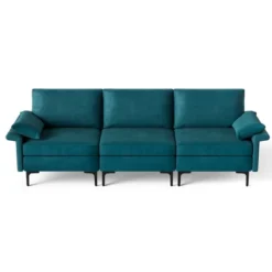 Costway Modern Modular Fabric 3-Seat Sofa Couch Living Room Furniture W/ Metal Legs BlueGrey -Costway GUEST 911034ec d220 4467 8b91 8a2cb4242e59