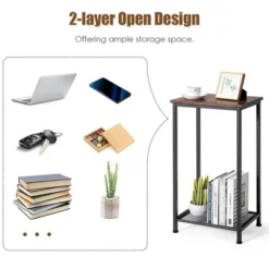 Costway Set Of 2 2-Tier Industrial Side End Accent Telephone Table W/ Mesh Shelf 16 Costway Set Of 2 2-Tier Industrial Side End Accent Telephone Table W/ Mesh Shelf -Costway GUEST 9151aea2 5741 496d b1a6 ea84a697b116