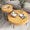 Costway Farmhouse Round Coffee Table Set Of 2 End Table Natural Finish For Living Room -Costway GUEST 9156a442 b208 468e 809e 43d753d168df