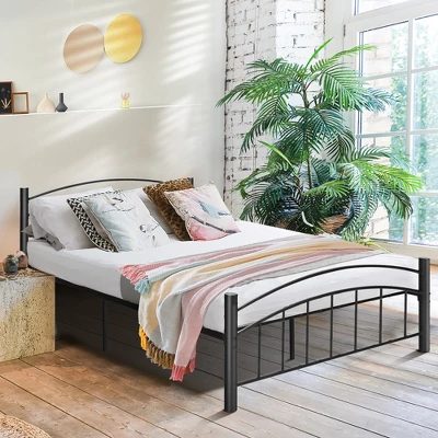 Costway Twin/Full/Queen Size Metal Bed Frame Platform Mattress Foundation With Headboard Footboard 4 Costway Twin/Full/Queen Size Metal Bed Frame Platform Mattress Foundation With Headboard Footboard - Image 2