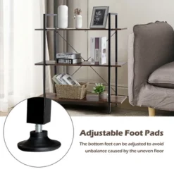 Costway 3-Tier Bookshelf Industrial Bookcase Display Shelf Storage Rack Rustic Brown 18 Costway 3-Tier Bookshelf Industrial Bookcase Display Shelf Storage Rack Rustic Brown -Costway GUEST 917a37a6 faea 459e 9e80 831d3d0dda51