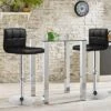 Costway Set Of 2 Bar Stools PU Leather Adjustable Barstool Swivel Pub Chairs Black Full Back -Costway GUEST 91a6b9d6 a7d0 494a 8aed 6cf2f88544f4