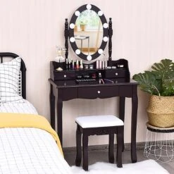 Costway Makeup Vanity Dressing Table 10 Dimmable Bulbs WhiteBlackBrown -Costway GUEST 91b282e5 ad84 42c4 9b5f c97fa8d7bfc7
