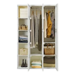 Costway Portable Closet Clothes Foldable Armoire Wardrobe Closet W/10 Cubes, Hanging Rods -Costway GUEST 91c56421 4c65 4926 8dca 06b3e2d695a7