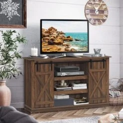 Costway Sliding Barn TV Stand Console Table For TV's Up To 60'' Entertainment Center -Costway GUEST 9201626b 805a 48f0 89a5 5f3749df38ac