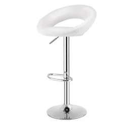 Costway Set Of 2 Bar Stools Adjustable PU Leather Barstools Swivel Pub Chairs White -Costway GUEST 92b4cc92 d4b8 4891 b187 7f26ddd5e433