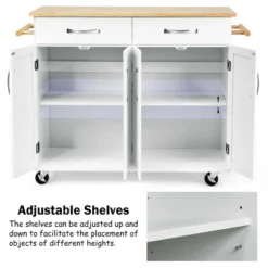 Costway Kitchen Trolley Island Utility Cart Wood Top Rolling Storage Cabinet Drawers White 16 Costway Kitchen Trolley Island Utility Cart Wood Top Rolling Storage Cabinet Drawers White -Costway GUEST 92dbb840 2422 40a2 a683 45f6b17d9da0