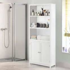 Costway Bookcase Shelving Storage Wooden Cabinet Unit Standing Display Bookcase W/Doors -Costway GUEST 92ecfdfd 6cbe 4b93 bf7d fea46559444e