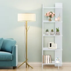 Costway 5-Tier Bookcase Storage Open Shelves Display Unit Room Divider